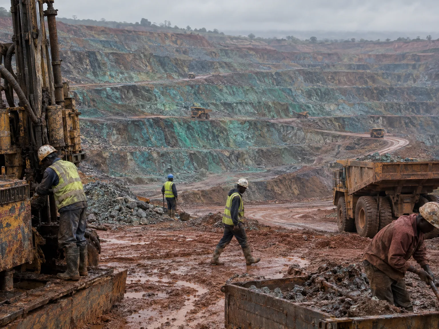 Copper-cobalt open pit in the Congolese Copperbelt