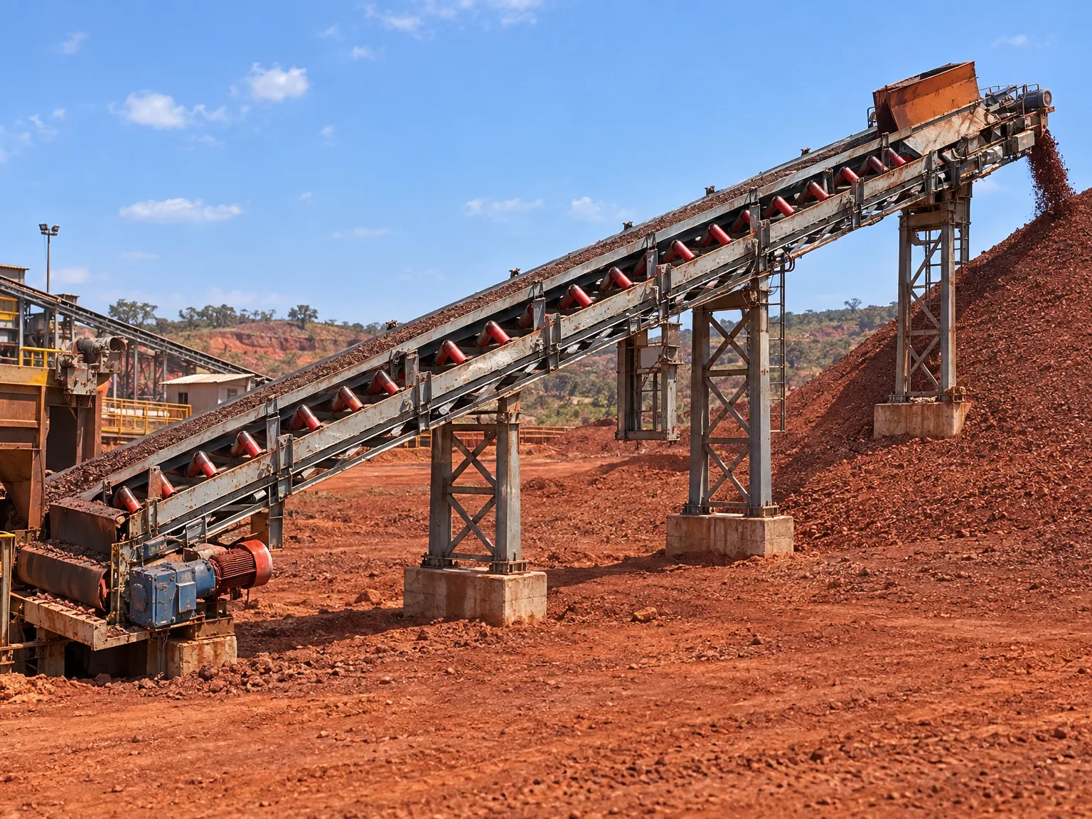 Belt conveyor flight with drive station and gantry