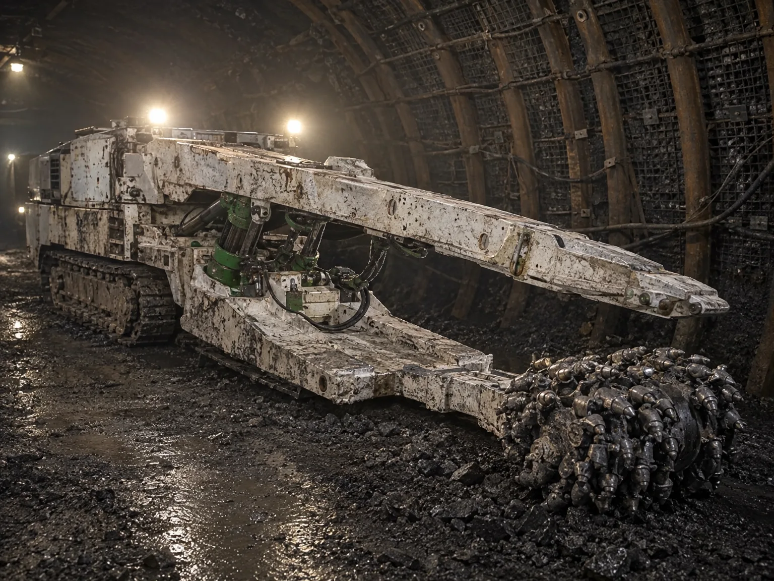 Roadheader VT-160 cutting a heading face